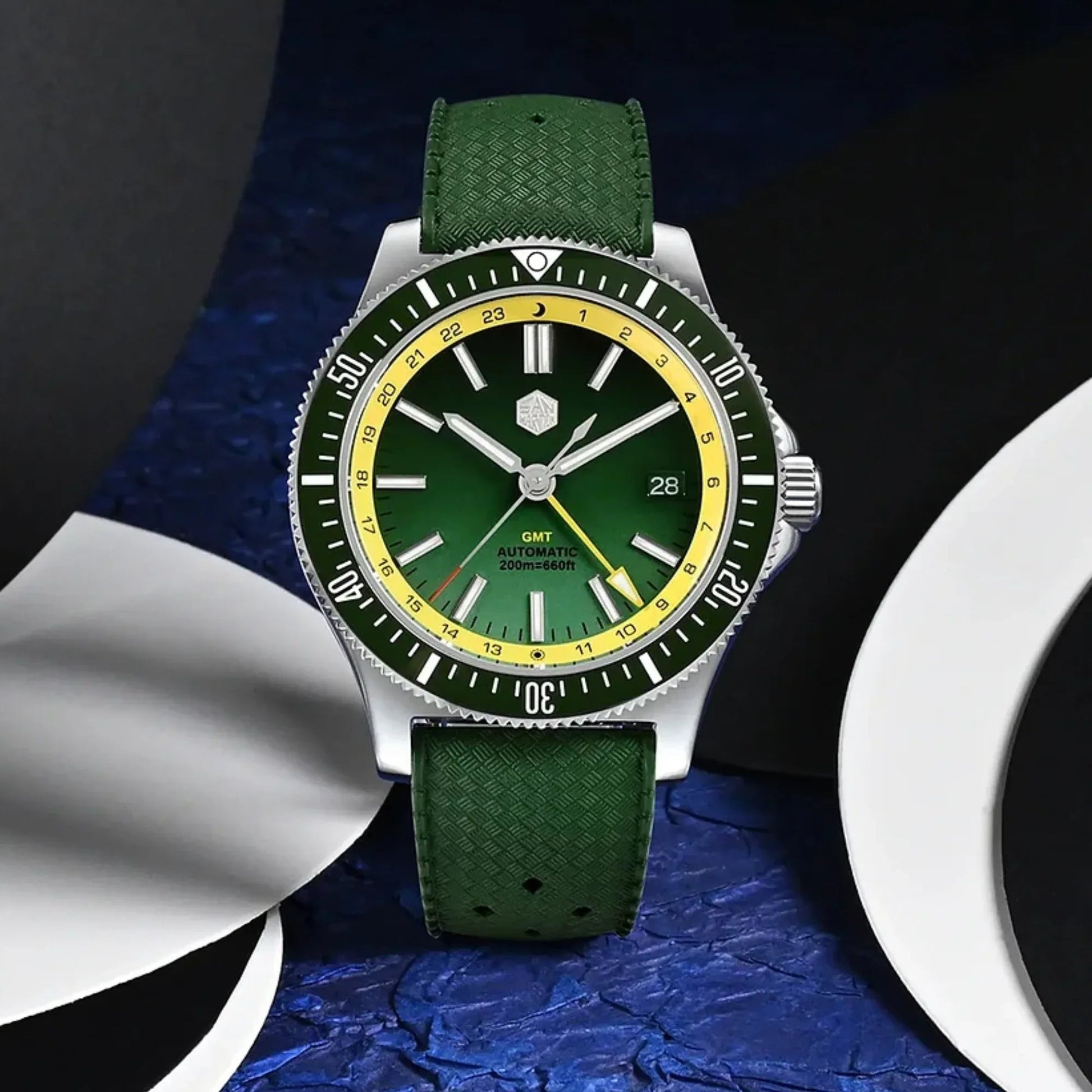 San Martin Original Design Sports Watch SN0119G - Green Dial - DREAM WATCHES