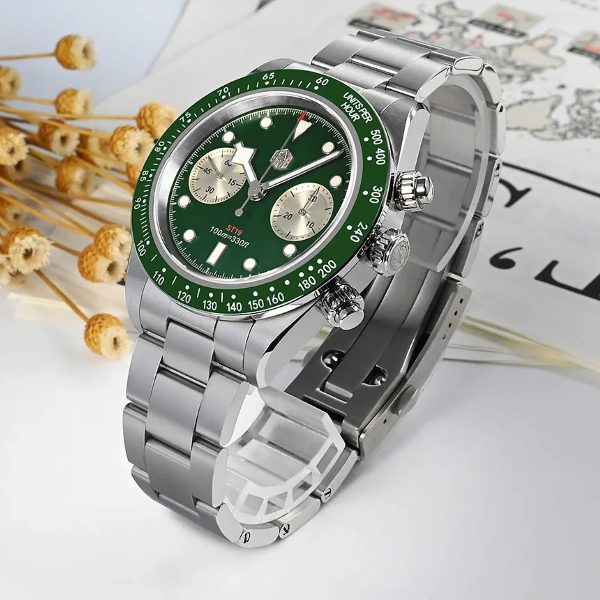 San Martin Panda BB Chronograph Retro Men Watch SN052-G-JS - DREAM WATCHES