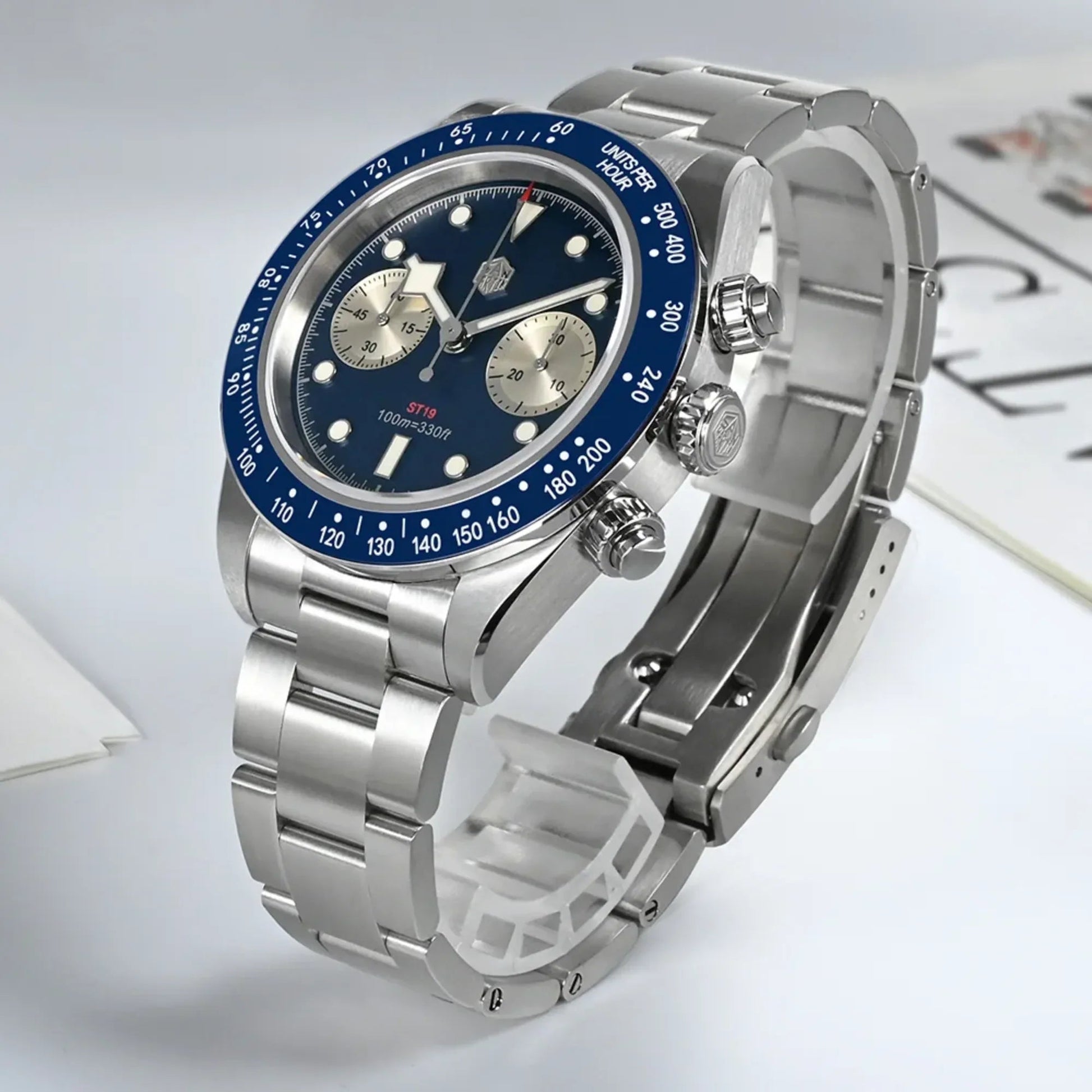 San Martin Panda BB Chronograph Retro Men Watch SN052-G-JS - DREAM WATCHES