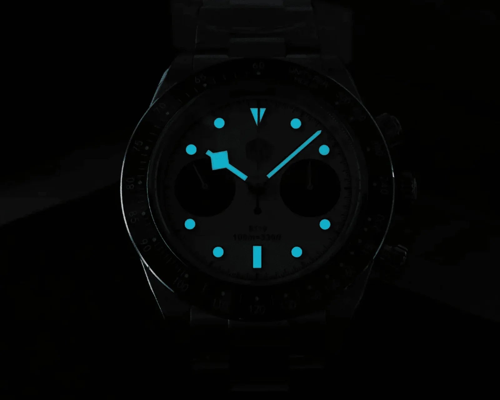 San Martin Panda BB Chronograph Retro Men Watch SN052-G-JS - Black - DREAM WATCHES