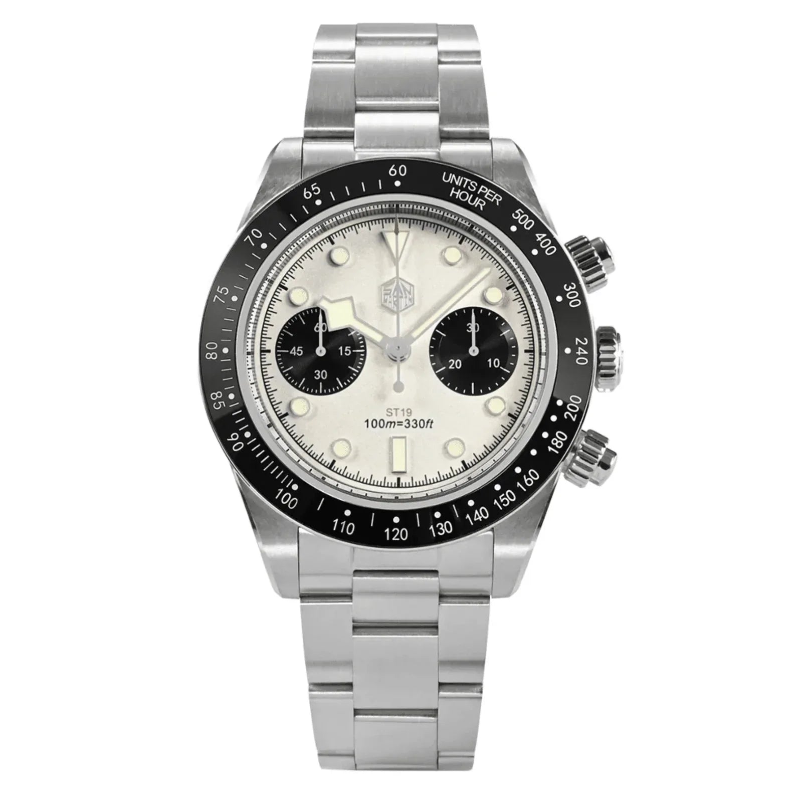 San Martin Panda BB Chronograph Retro Men Watch SN052-G-JS - White - DREAM WATCHES