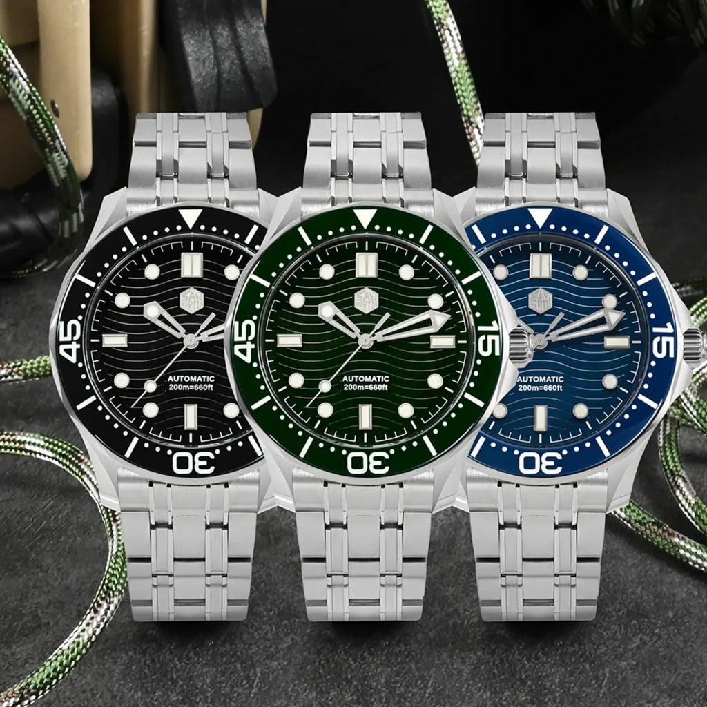 San Martin Sea Ghost Diving Watch SN0088G2 - Black - DREAM WATCHES
