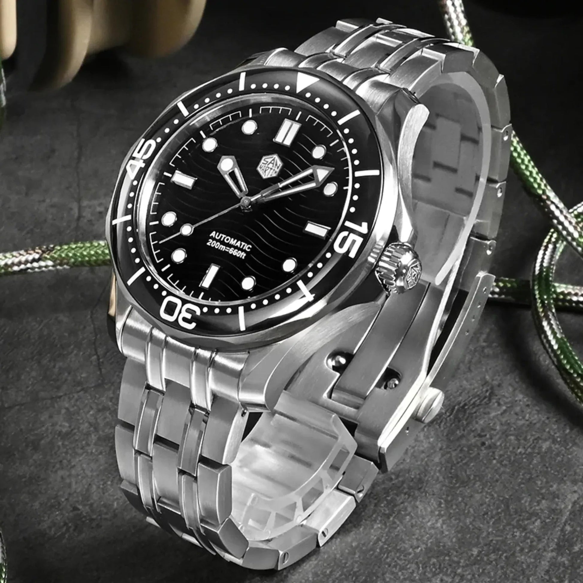 San Martin Sea Ghost Diving Watch SN0088G2 - Black - DREAM WATCHES