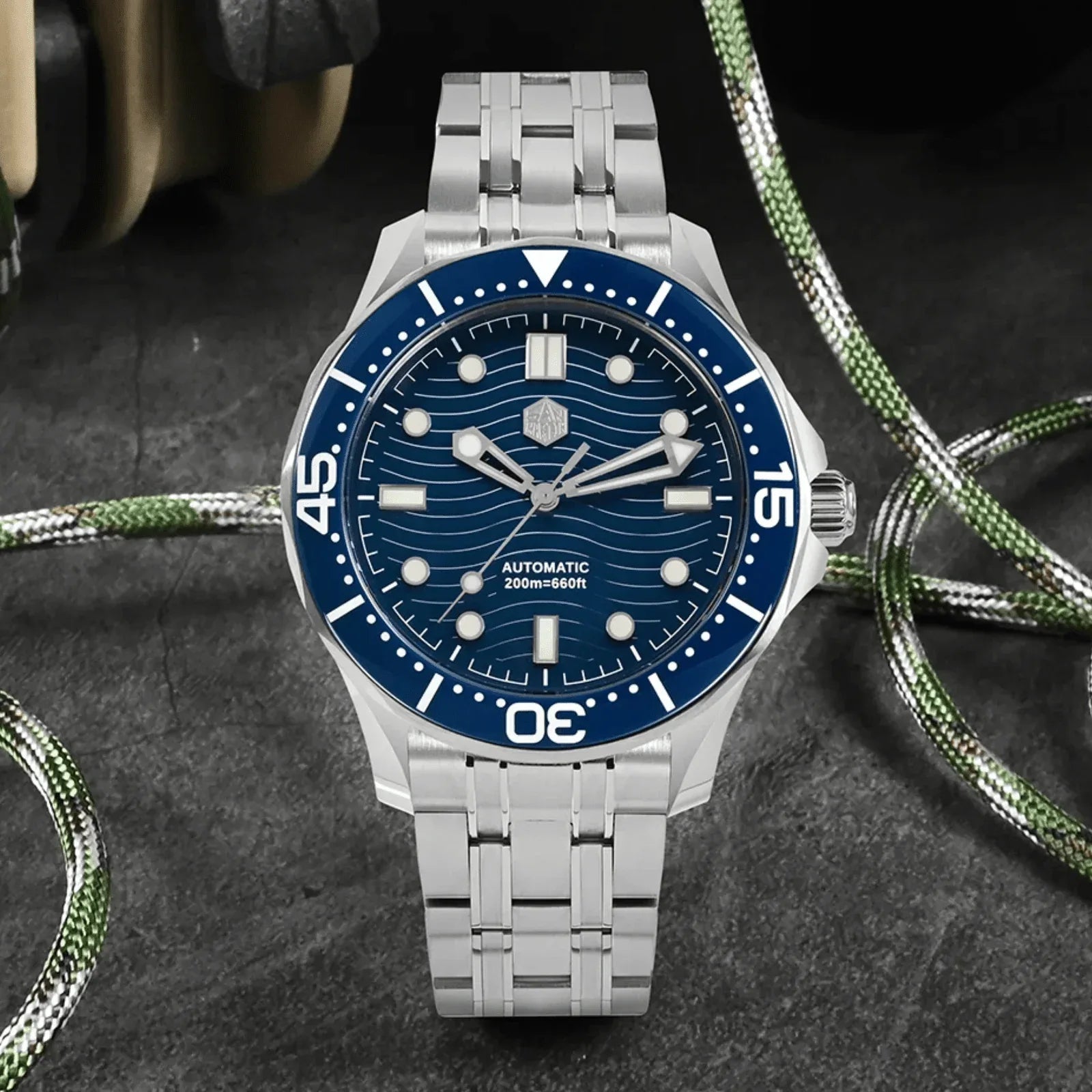 San Martin Sea Ghost Diving Watch SN0088G2 - Blue - DREAM WATCHES