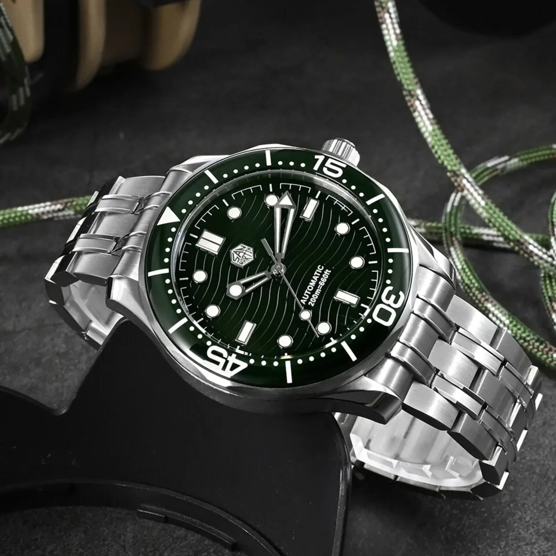San Martin Sea Ghost Diving Watch SN0088G2 - Green - DREAM WATCHES