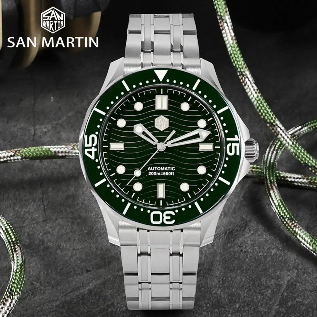 San Martin Sea Ghost Diving Watch SN0088G2 - Green - DREAM WATCHES
