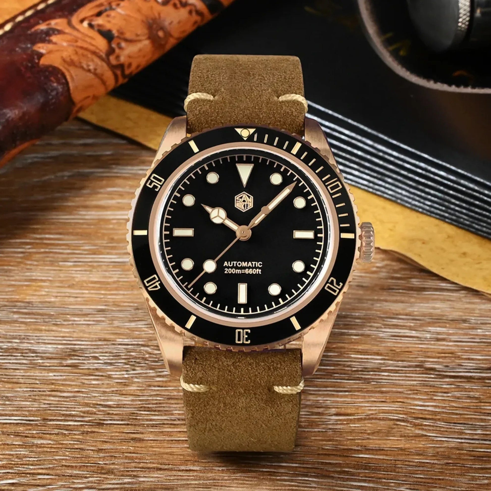 San Martin Vintage 6200 CuSn8 Bronze Luxury Men SN004-Q-B - PT5000 - DREAM WATCHES