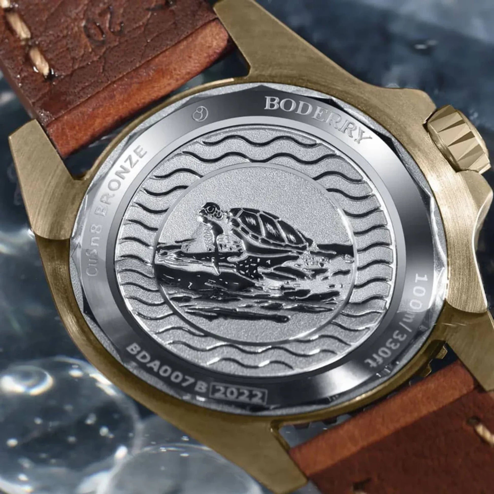 SEATURTLE.OCEAN(BRONZE) - Automatic Bronze Diver Watch | Red - DREAM WATCHES