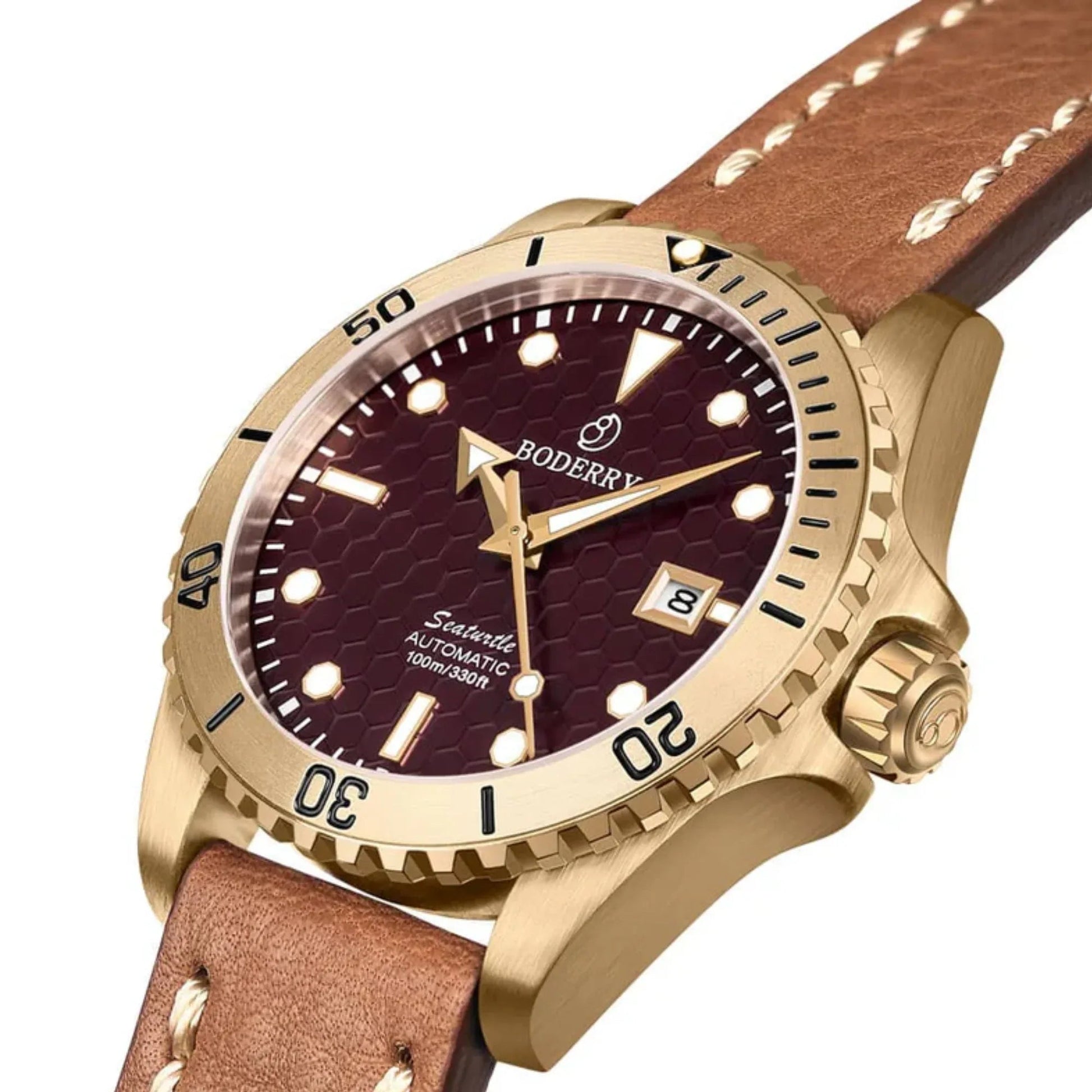 SEATURTLE.OCEAN(BRONZE) - Automatic Bronze Diver Watch | Red - DREAM WATCHES