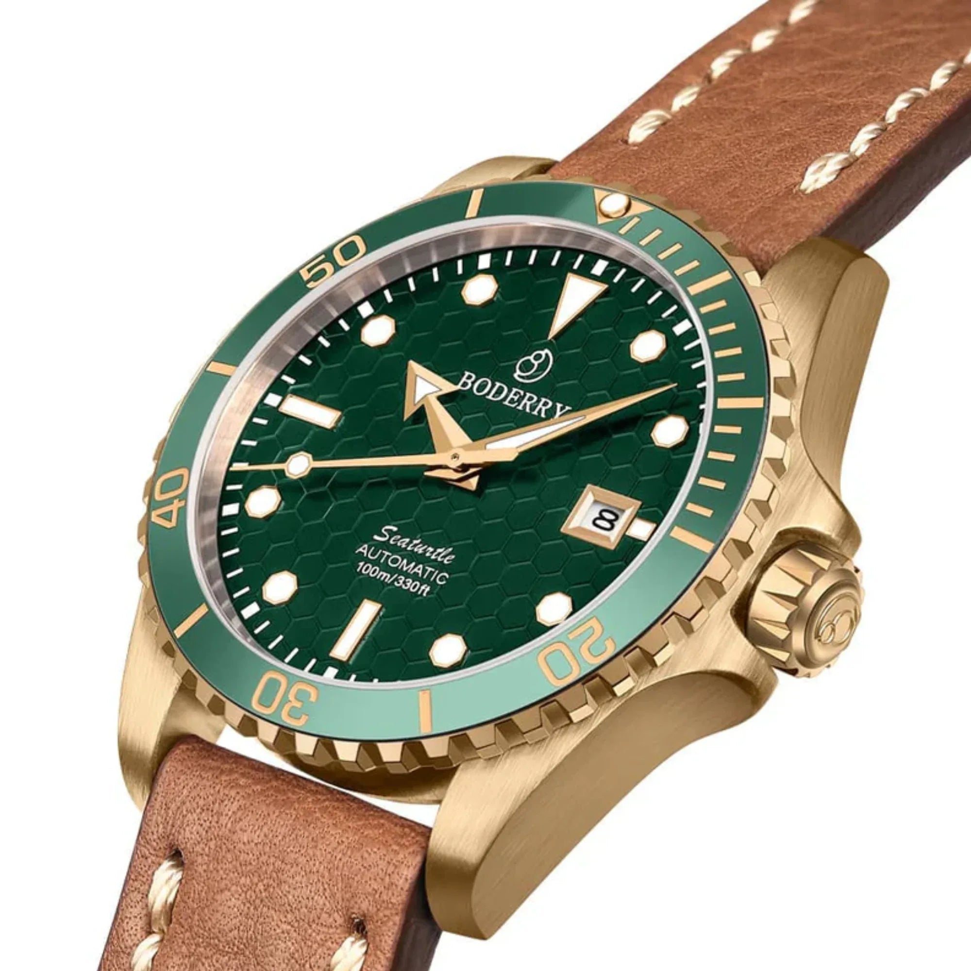 SEATURTLE.OCEAN(BRONZE) - Automatic Bronze Diver Watch | Turtle Green - DREAM WATCHES