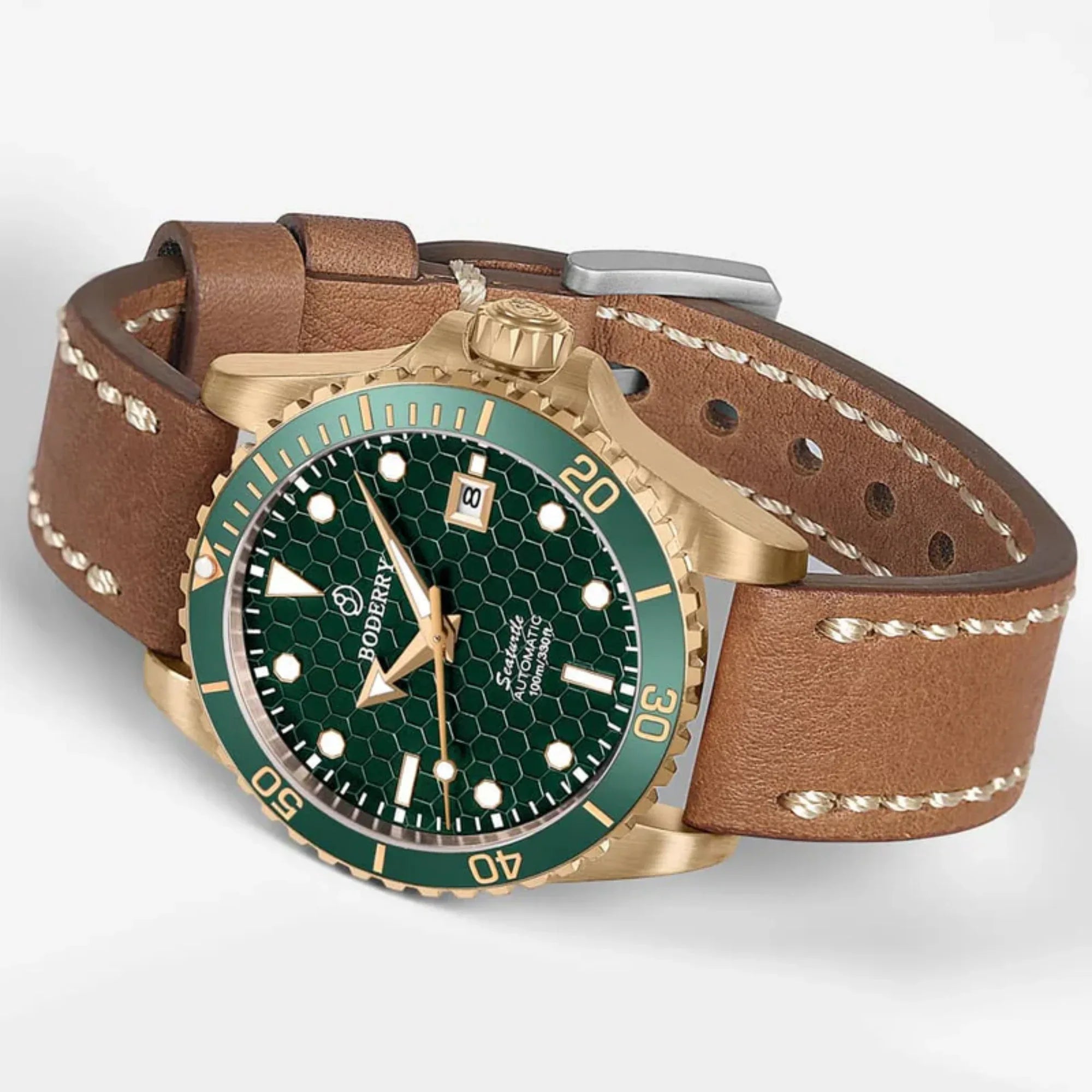 SEATURTLE.OCEAN(BRONZE) - Automatic Bronze Diver Watch | Turtle Green - DREAM WATCHES