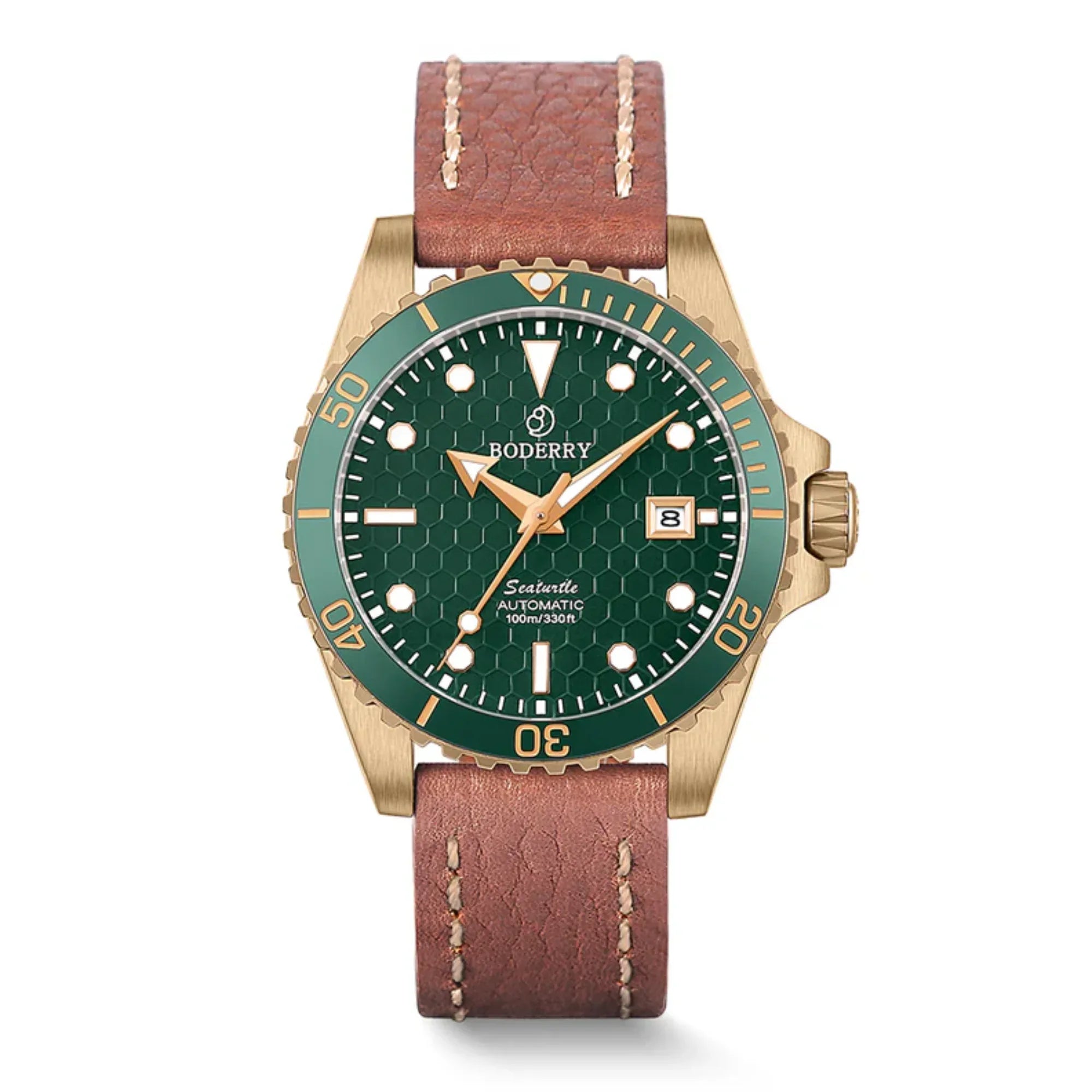 SEATURTLE.OCEAN(BRONZE) - Automatic Bronze Diver Watch | Turtle Green - DREAM WATCHES