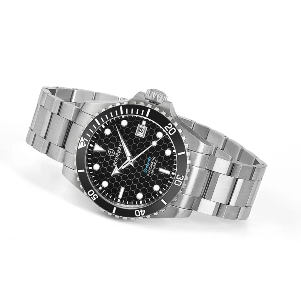 SEATURTLE.OCEAN(TITANIUM) - Automatic Titanium Diver Watch | Black/Ti-bracelet - DREAM WATCHES