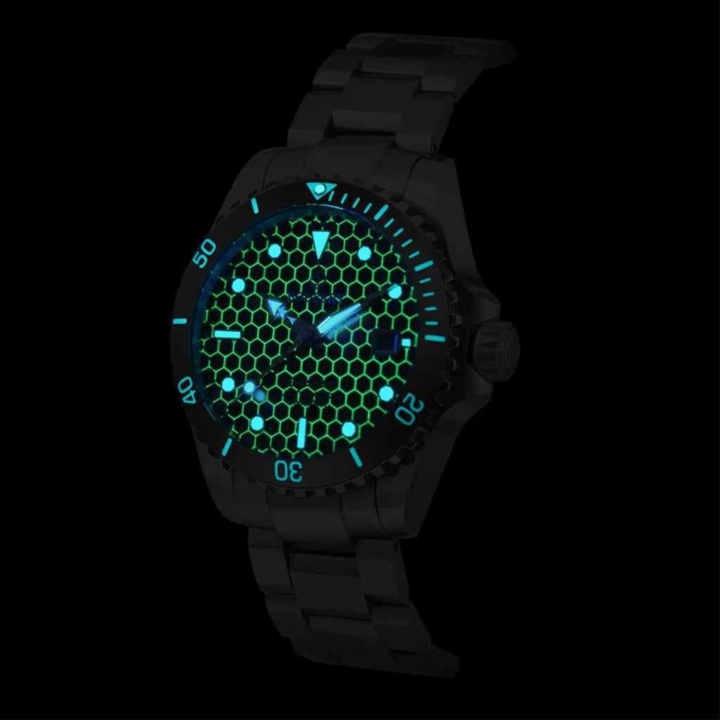 SEATURTLE.OCEAN(TITANIUM) - Automatic Titanium Diver Watch | Sea Blue/Ti-bracelet - DREAM WATCHES