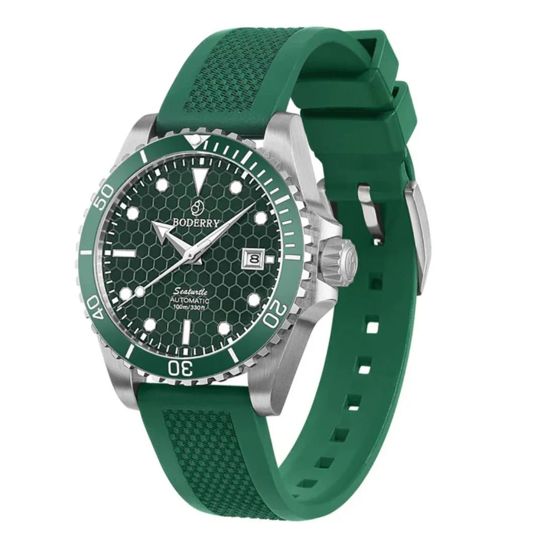 SEATURTLE.OCEAN(TITANIUM) - Automatic Titanium Diver Watch | Turtle Green - DREAM WATCHES