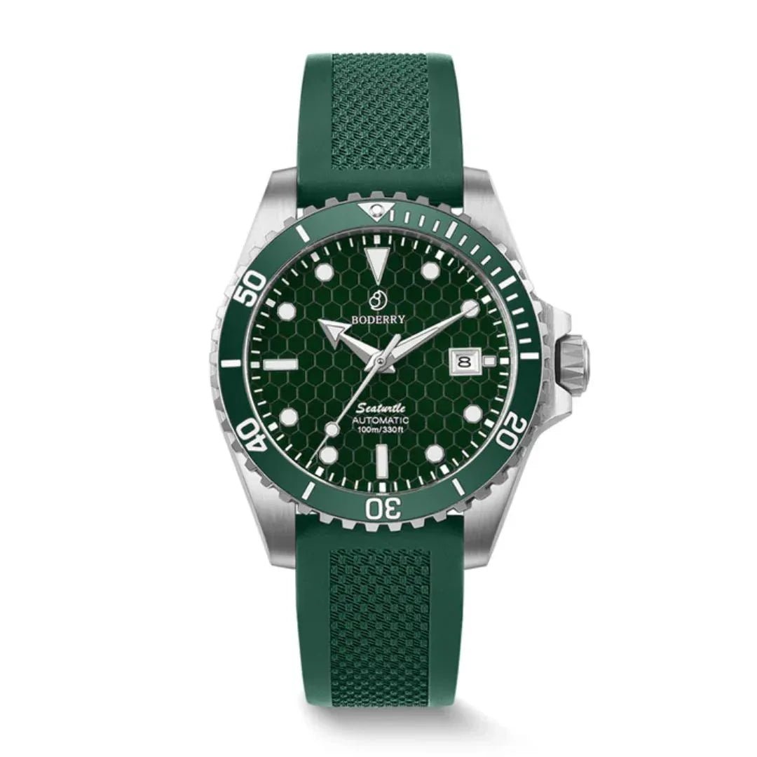 SEATURTLE.OCEAN(TITANIUM) - Automatic Titanium Diver Watch | Turtle Green - DREAM WATCHES