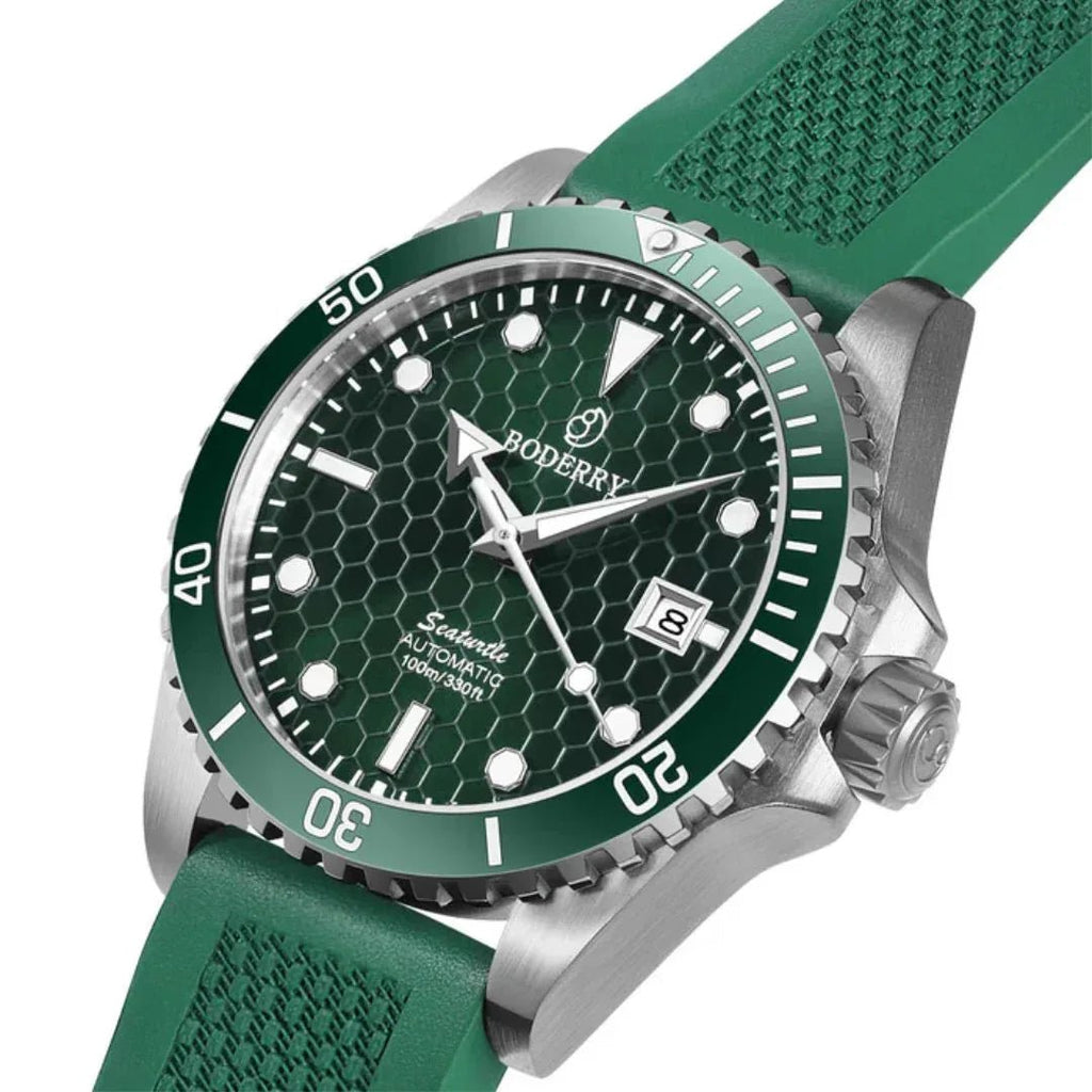 SEATURTLE.OCEAN(TITANIUM) - Automatic Titanium Diver Watch | Turtle Green - DREAM WATCHES