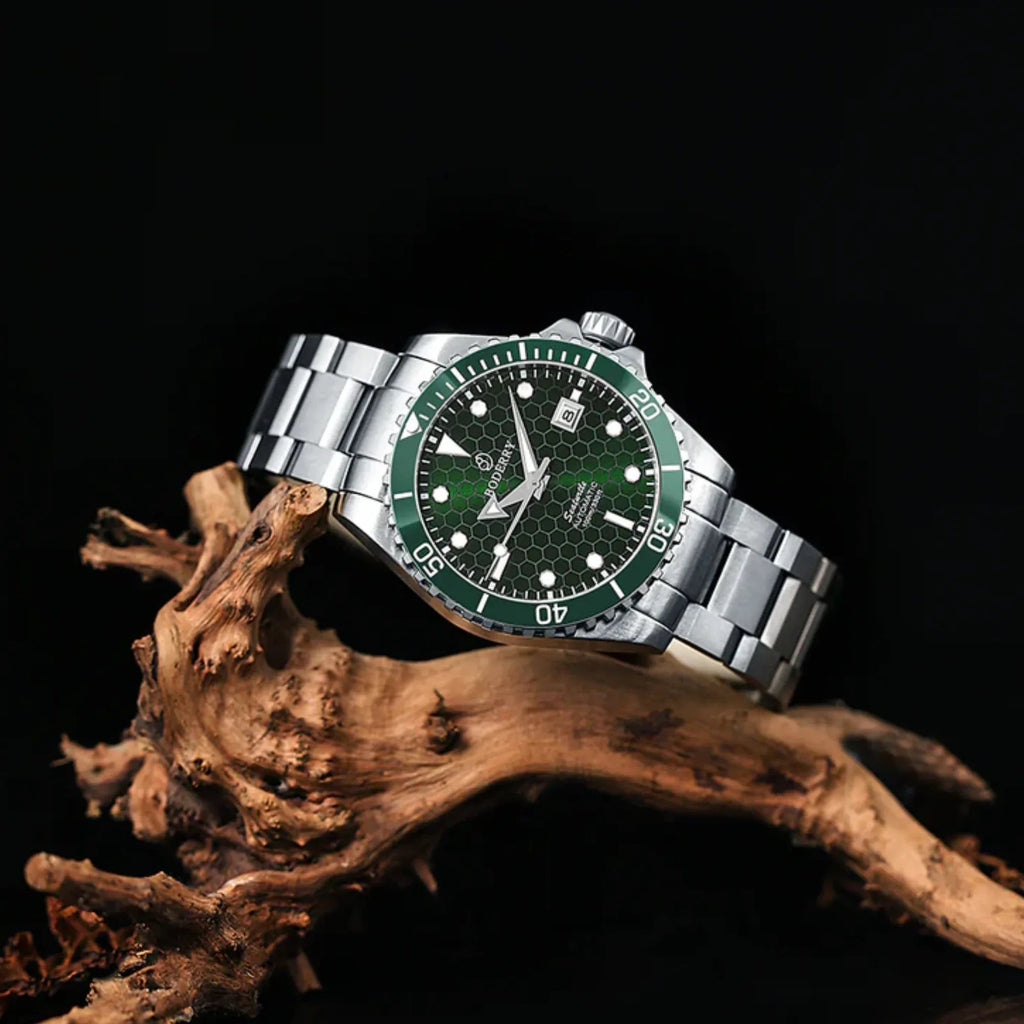 SEATURTLE.OCEAN(TITANIUM) - Automatic Titanium Diver Watch | Turtle Green/Ti-bracelet - DREAM WATCHES