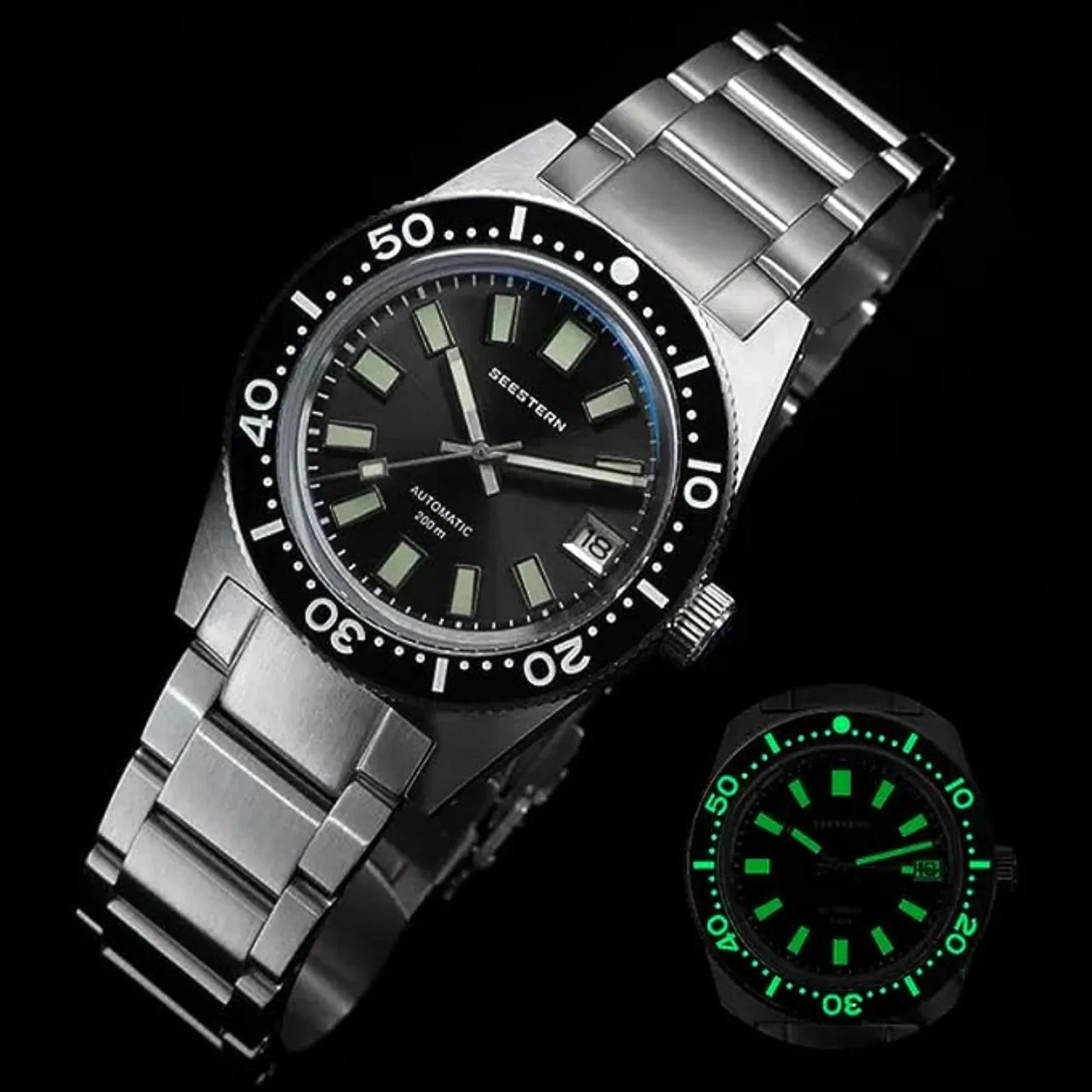 SEESTERN 62MASSLS V3 Diving Watch Men Automatic Mechanical Wristwatch Luminous Bezel Waterproof NH35 Movement Sapphire Glass Bracelet - DREAM WATCHES