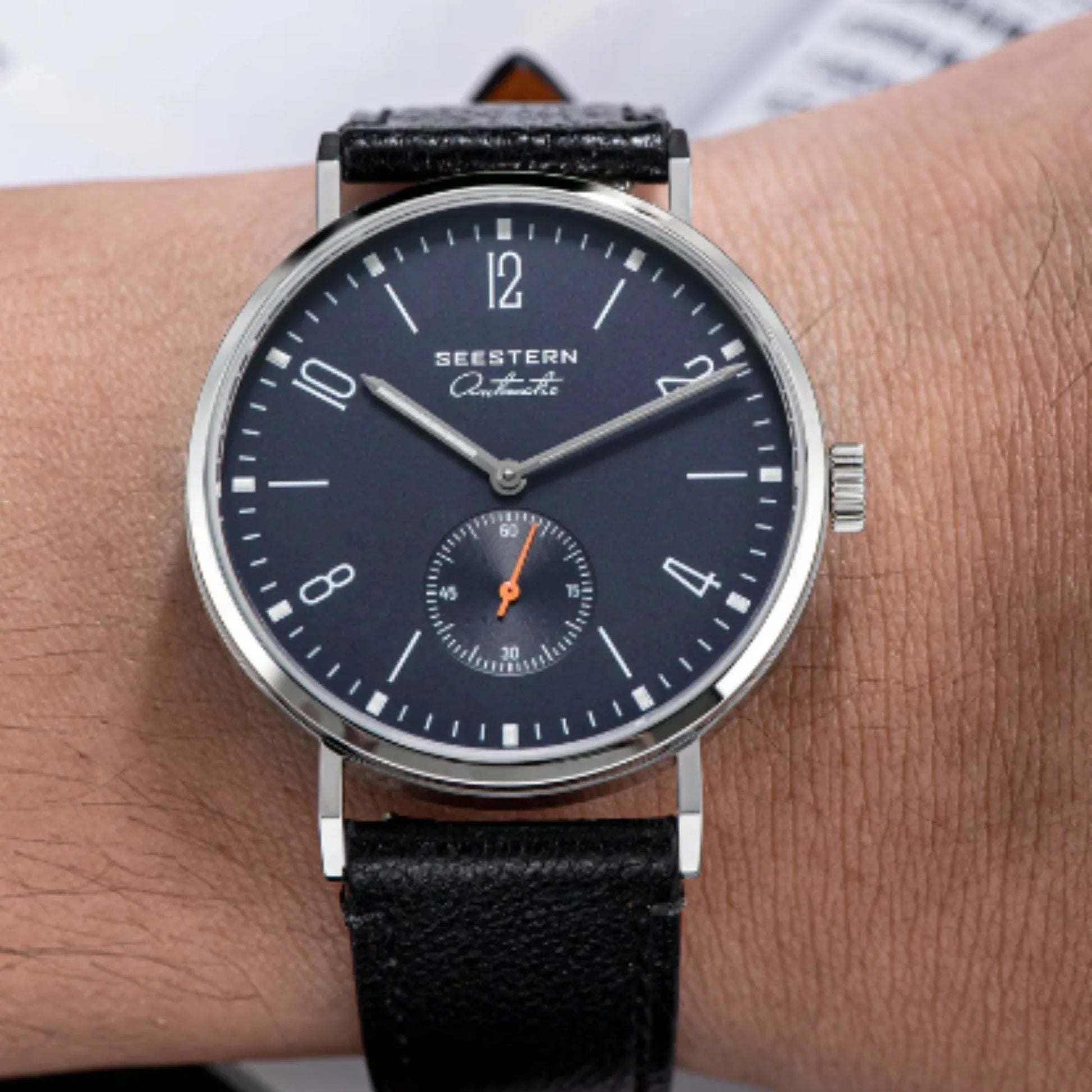 Seestern Automatic S382 38mm Deep Blue Dial Classic Automatic Watch - DREAM WATCHES