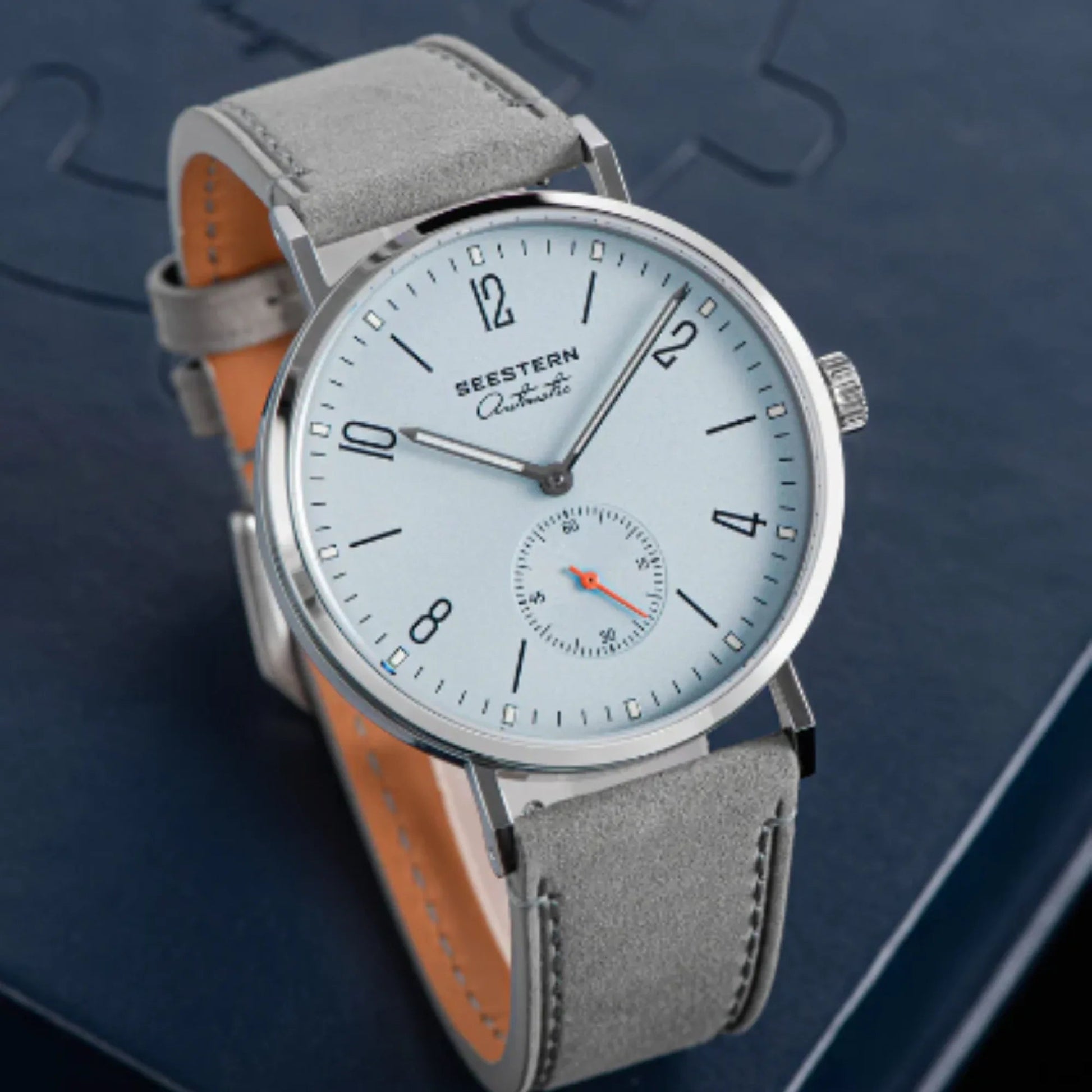 Seestern Automatic S382 38mm Light Blue Dial Classic Automatic Watch - DREAM WATCHES