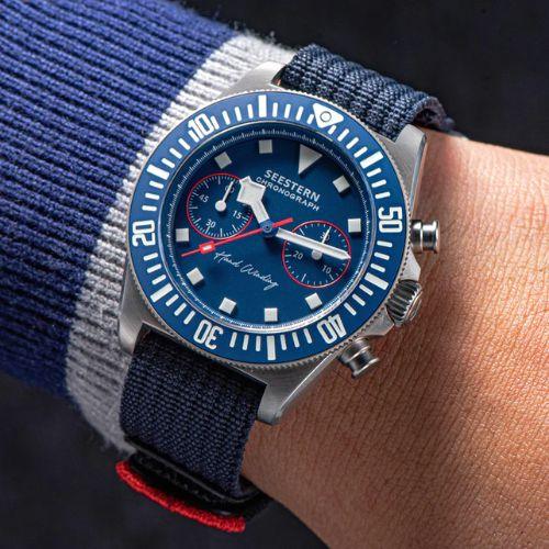 Seestern Chrono S445 Chronograph Blue Dial ST19 Movement - DREAM WATCHES