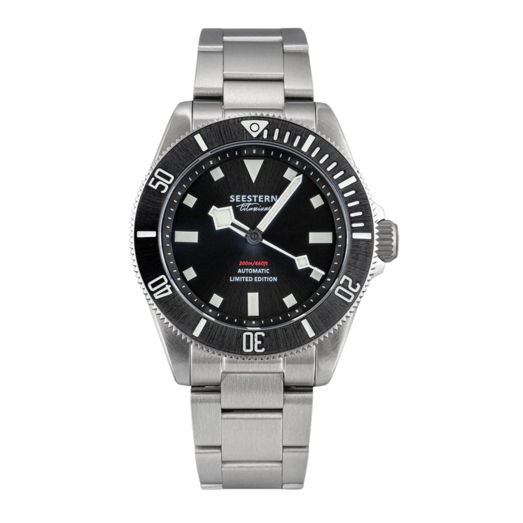 SEESTERN S430 Titanium Diver Watch for Men Automatic Mechanical Wristwatch NH38 Movement Sapphire Glass 20ATM Waterproof Luminous New - Black - DREAM WATCHES