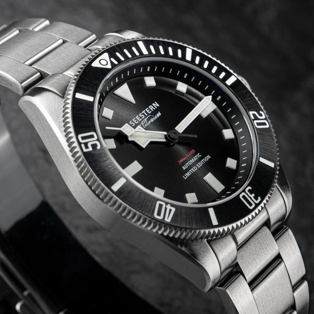 SEESTERN S430 Titanium Diver Watch for Men Automatic Mechanical Wristwatch NH38 Movement Sapphire Glass 20ATM Waterproof Luminous New - Black - DREAM WATCHES
