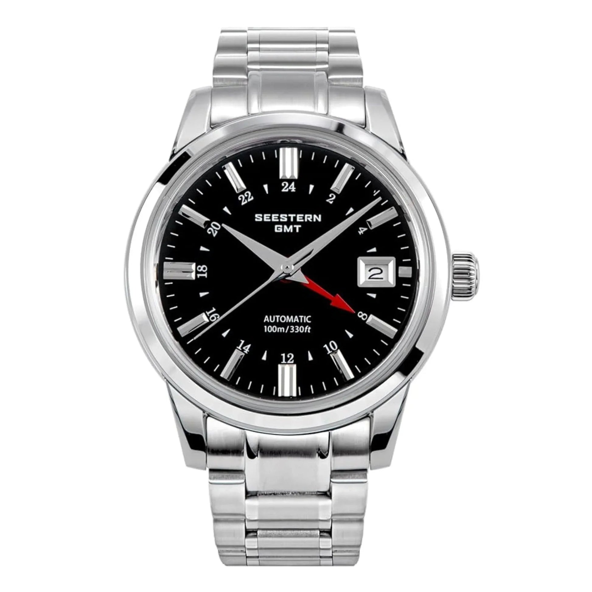 Seestern S446 GMT Watch Black Dial (Seiko NH34 GMT movement) - DREAM WATCHES