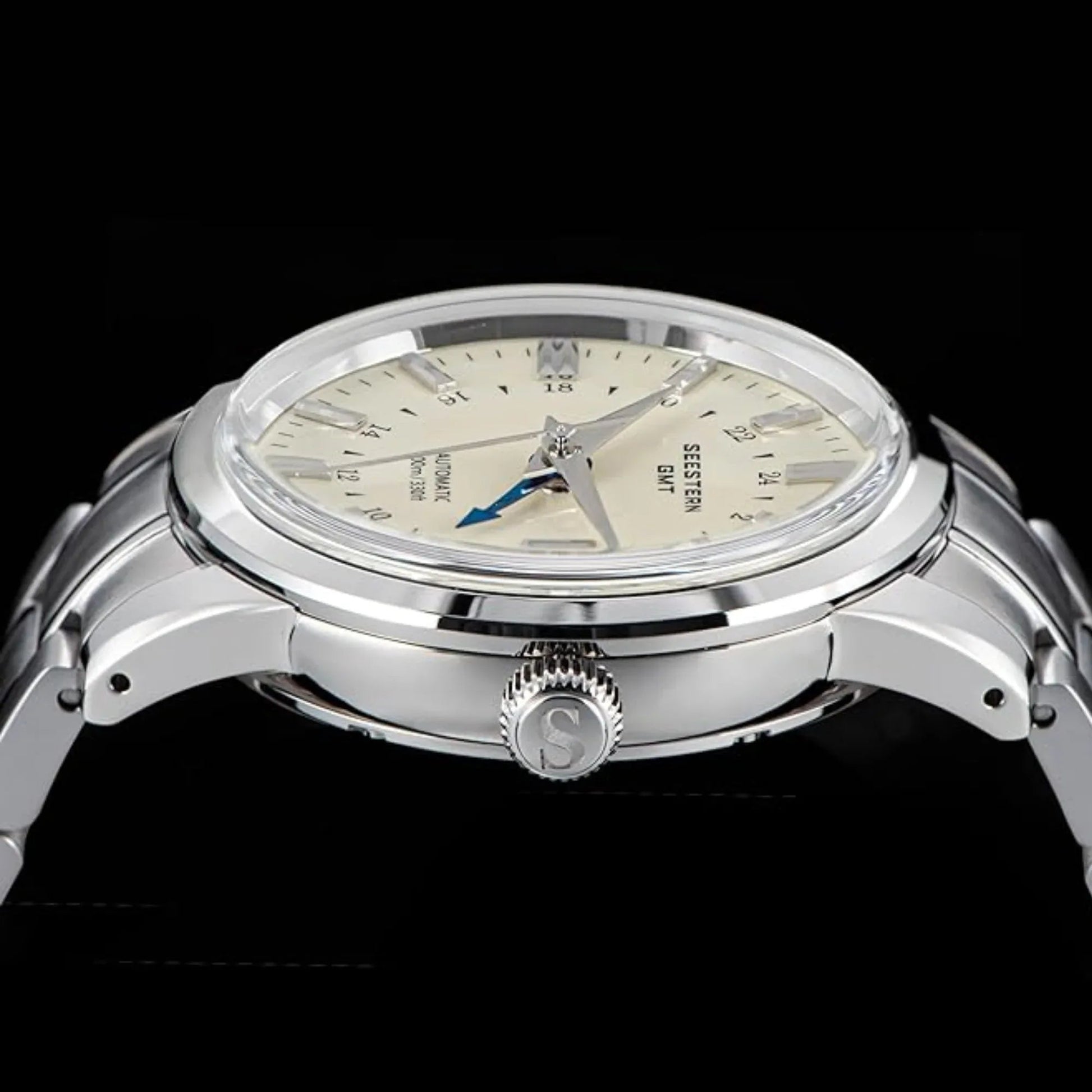 Seestern S446 GMT Watch Cream Dial (Seiko NH34 GMT movement) - DREAM WATCHES