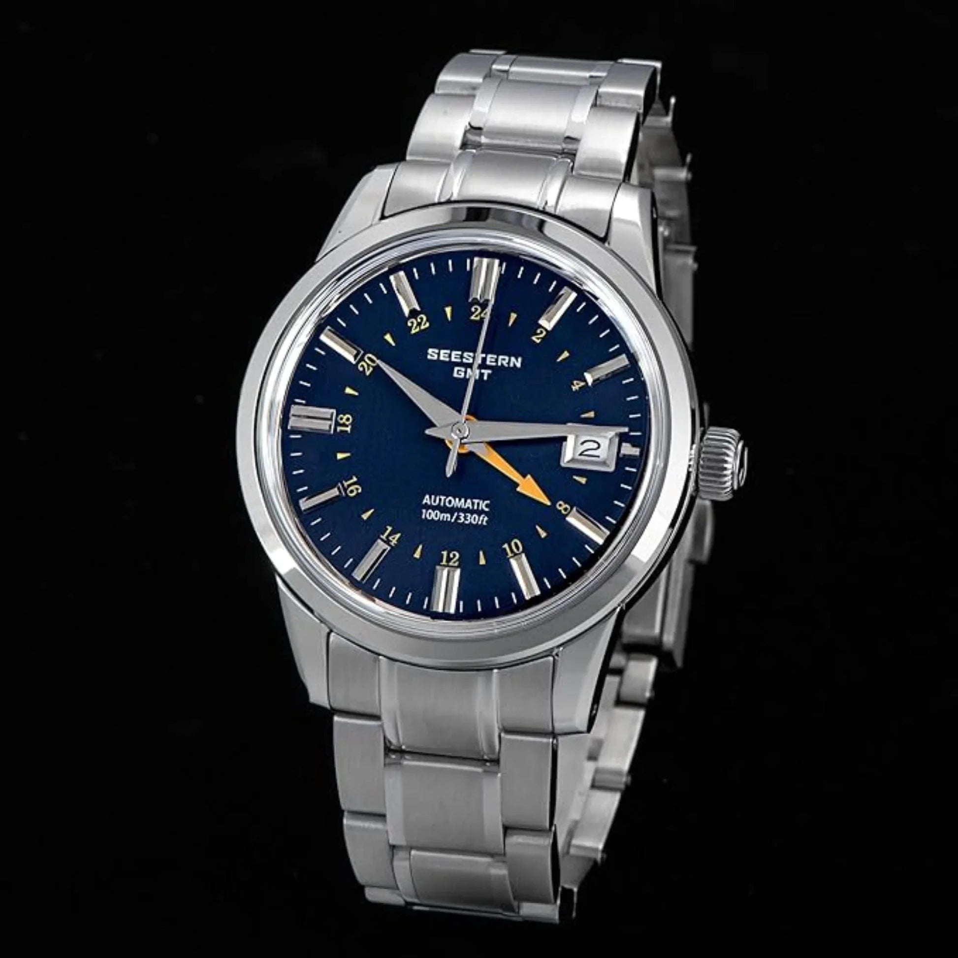 Seestern S446 GMT Watch Deep Blue Dial (Seiko NH34 GMT movement) - DREAM WATCHES