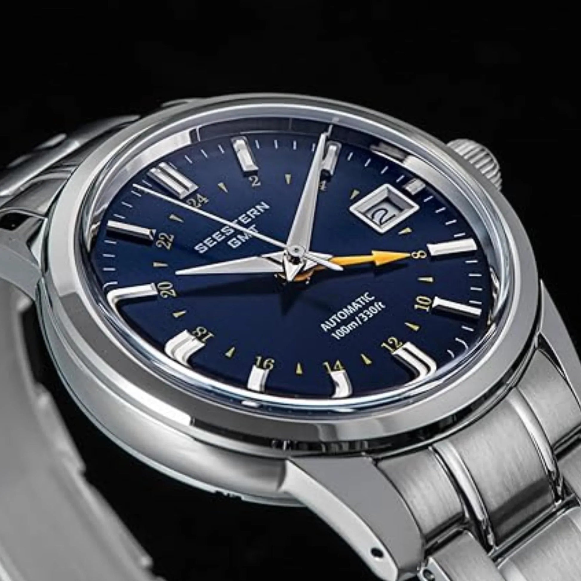 Seestern S446 GMT Watch Deep Blue Dial (Seiko NH34 GMT movement) - DREAM WATCHES