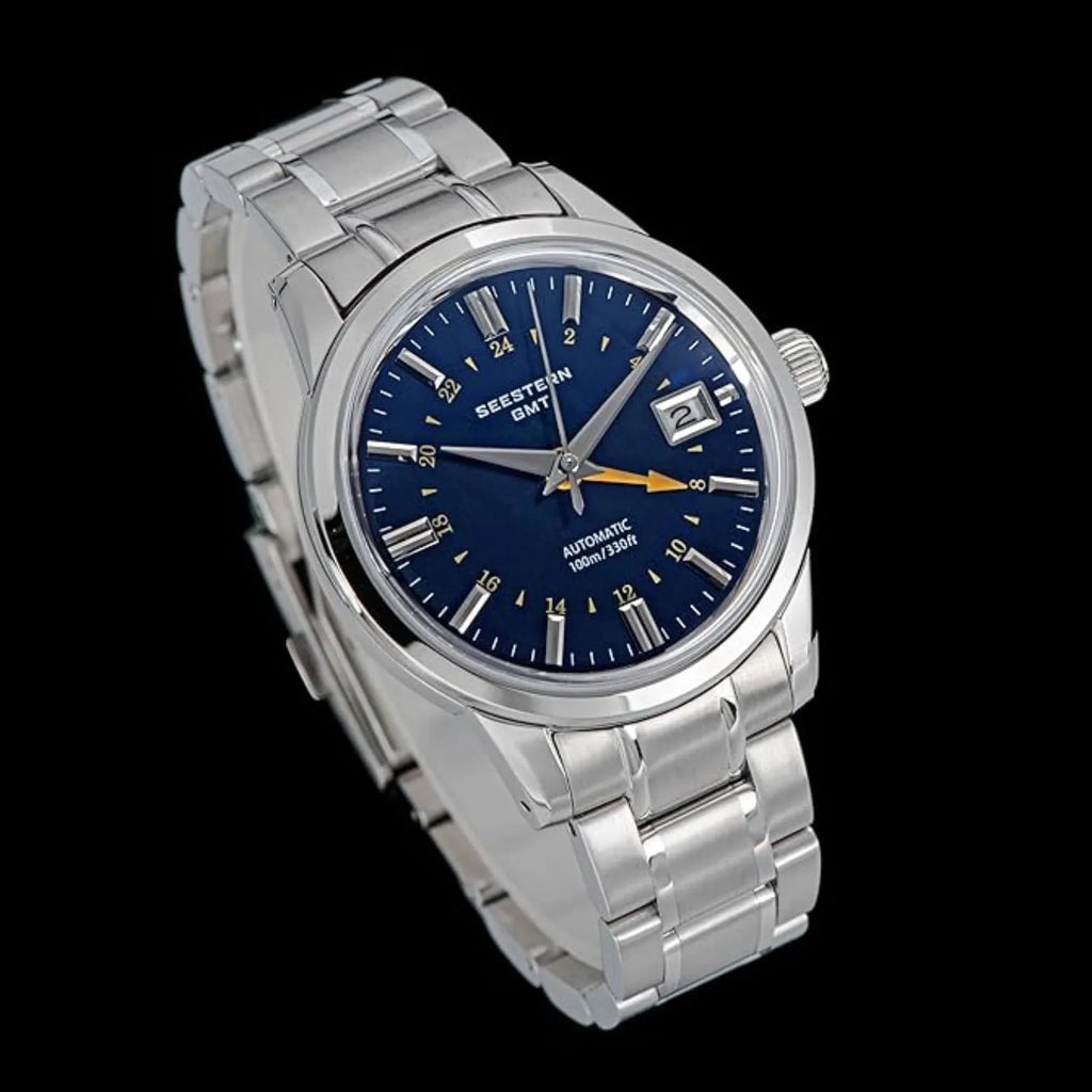 Seestern S446 GMT Watch Deep Blue Dial (Seiko NH34 GMT movement) - DREAM WATCHES