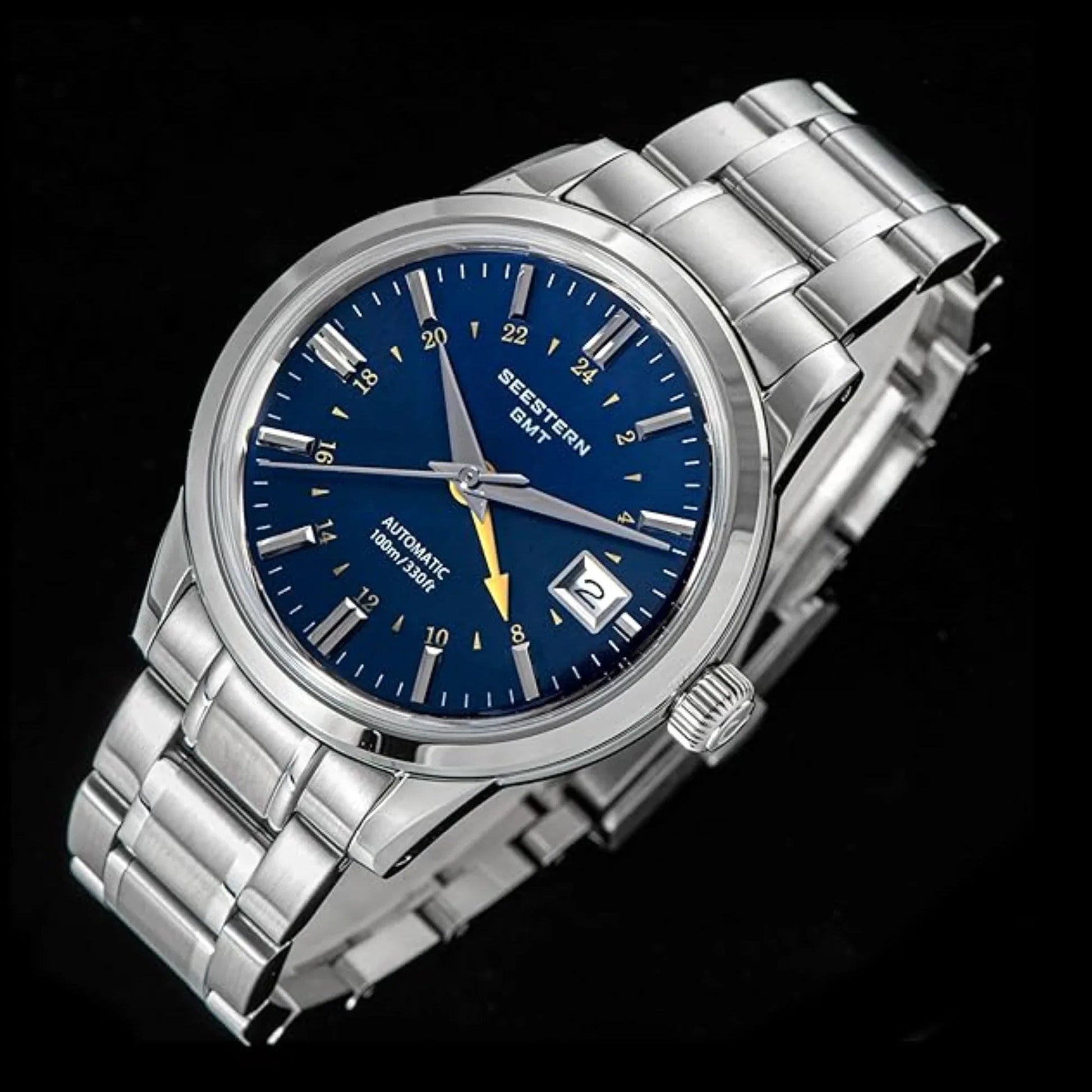 Seestern S446 GMT Watch Deep Blue Dial (Seiko NH34 GMT movement) - DREAM WATCHES