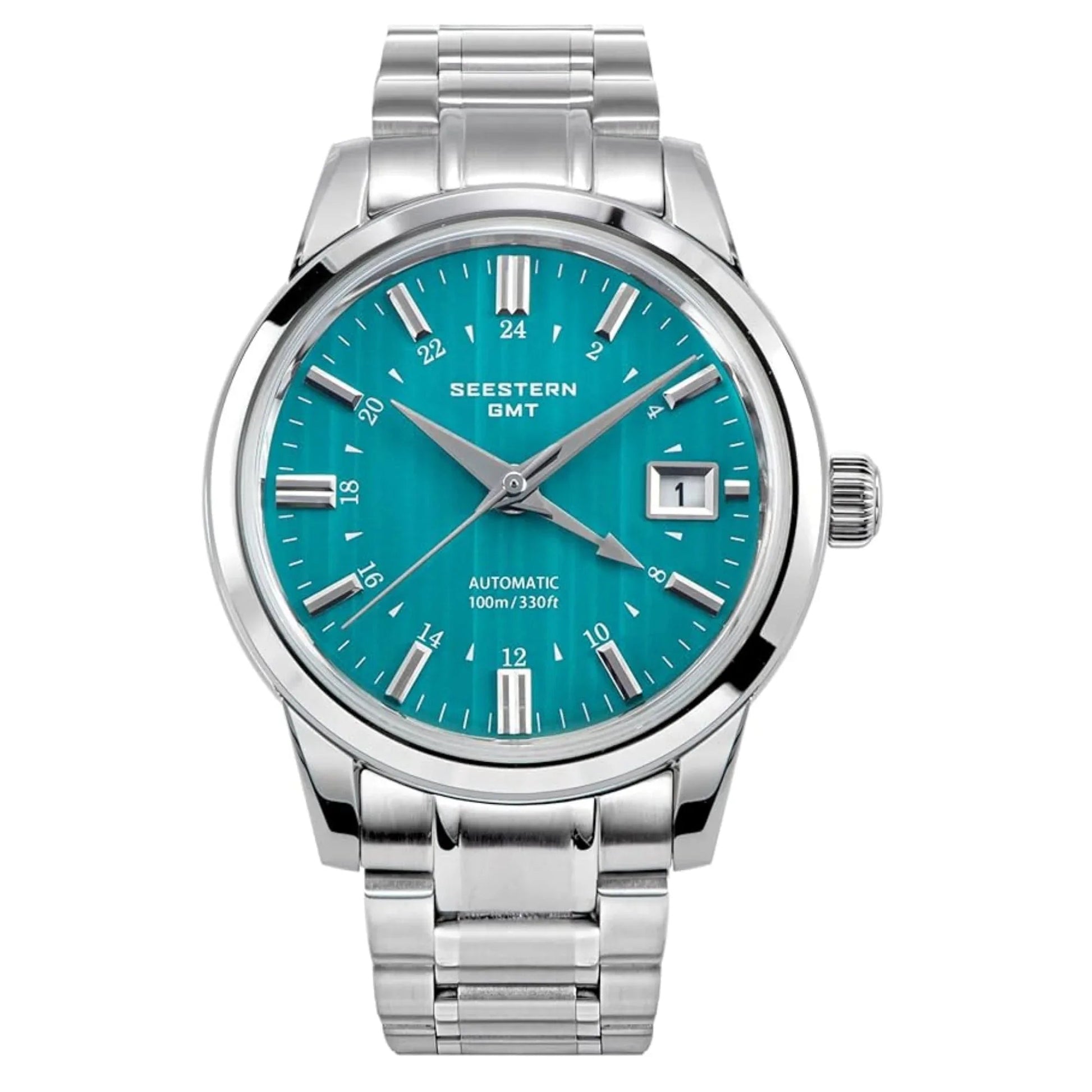 Seestern S446 GMT Watch Teal Colour Dial (Seiko NH34 GMT movement) - DREAM WATCHES