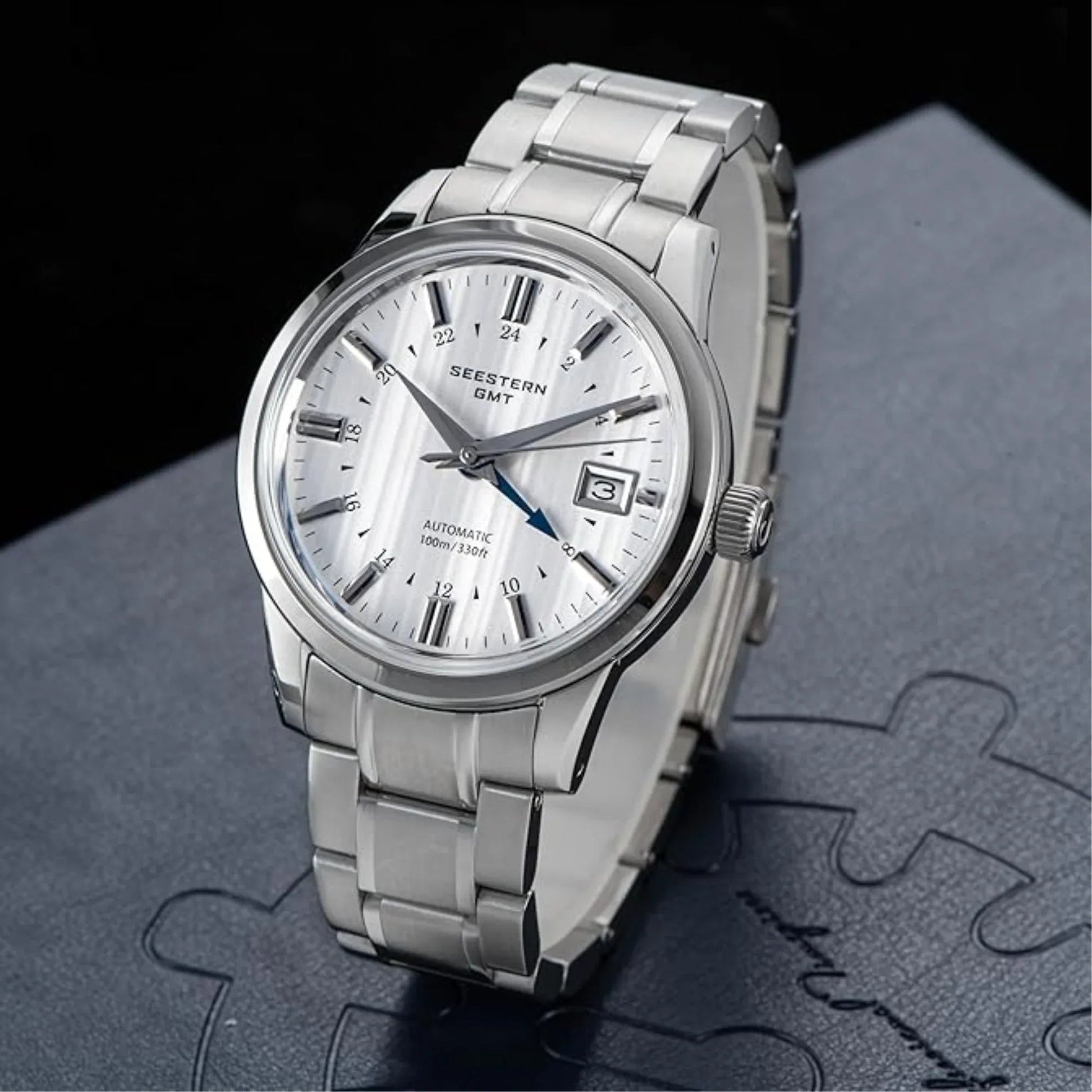 Seestern S446 GMT Watch White Dial (Seiko NH34 GMT movement) - DREAM WATCHES