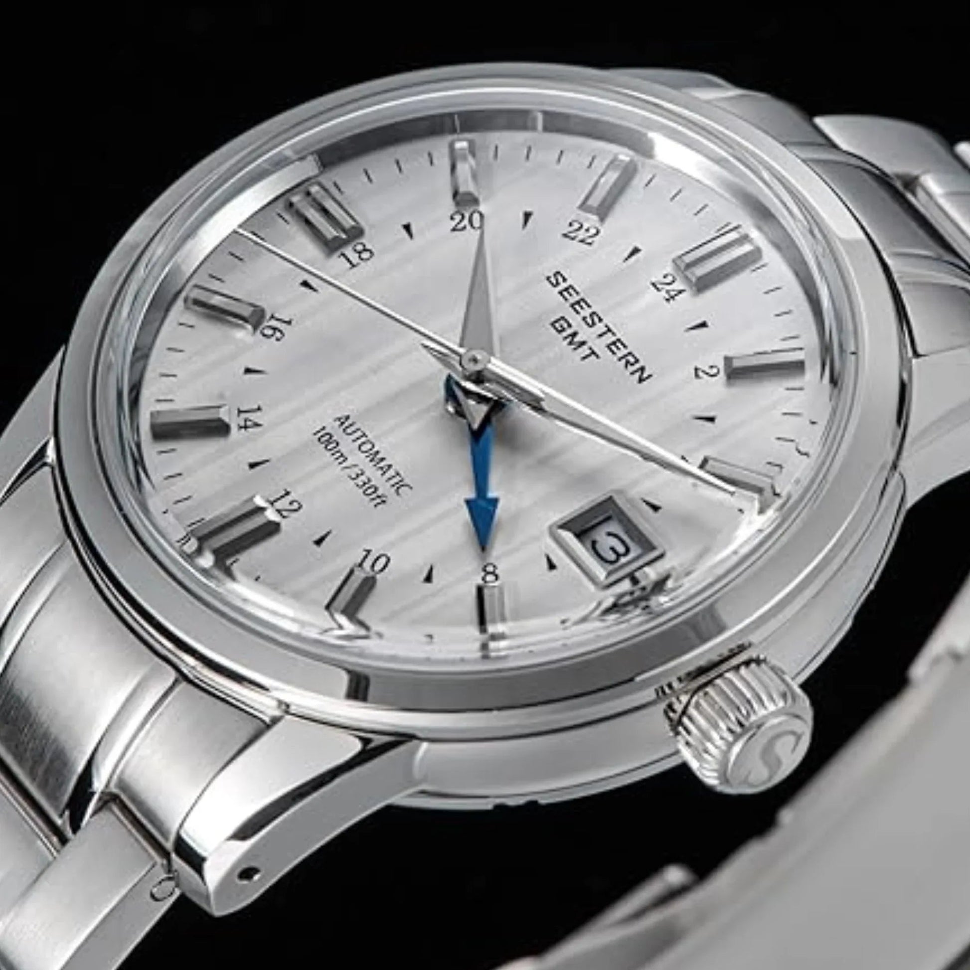 Seestern S446 GMT Watch White Dial (Seiko NH34 GMT movement) - DREAM WATCHES