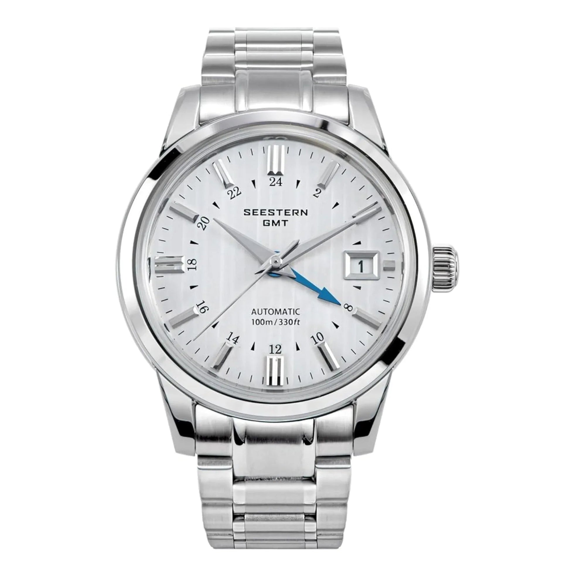 Seestern S446 GMT Watch White Dial (Seiko NH34 GMT movement) - DREAM WATCHES