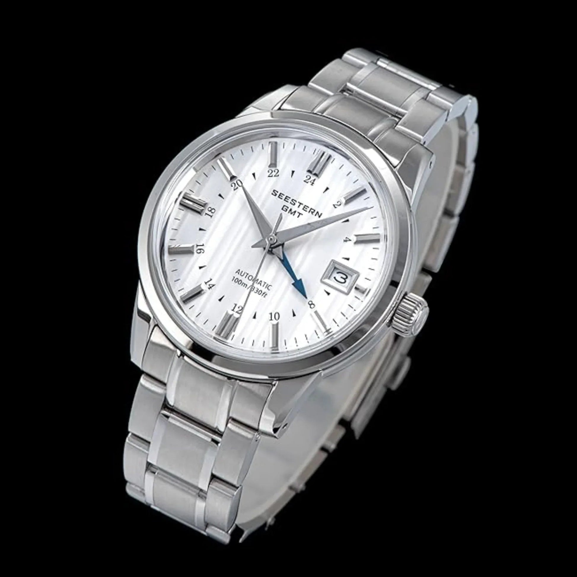 Seestern S446 GMT Watch White Dial (Seiko NH34 GMT movement) - DREAM WATCHES