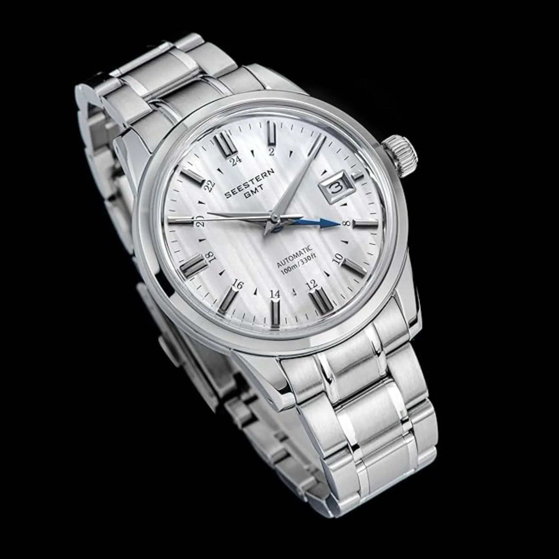 Seestern S446 GMT Watch White Dial (Seiko NH34 GMT movement) - DREAM WATCHES