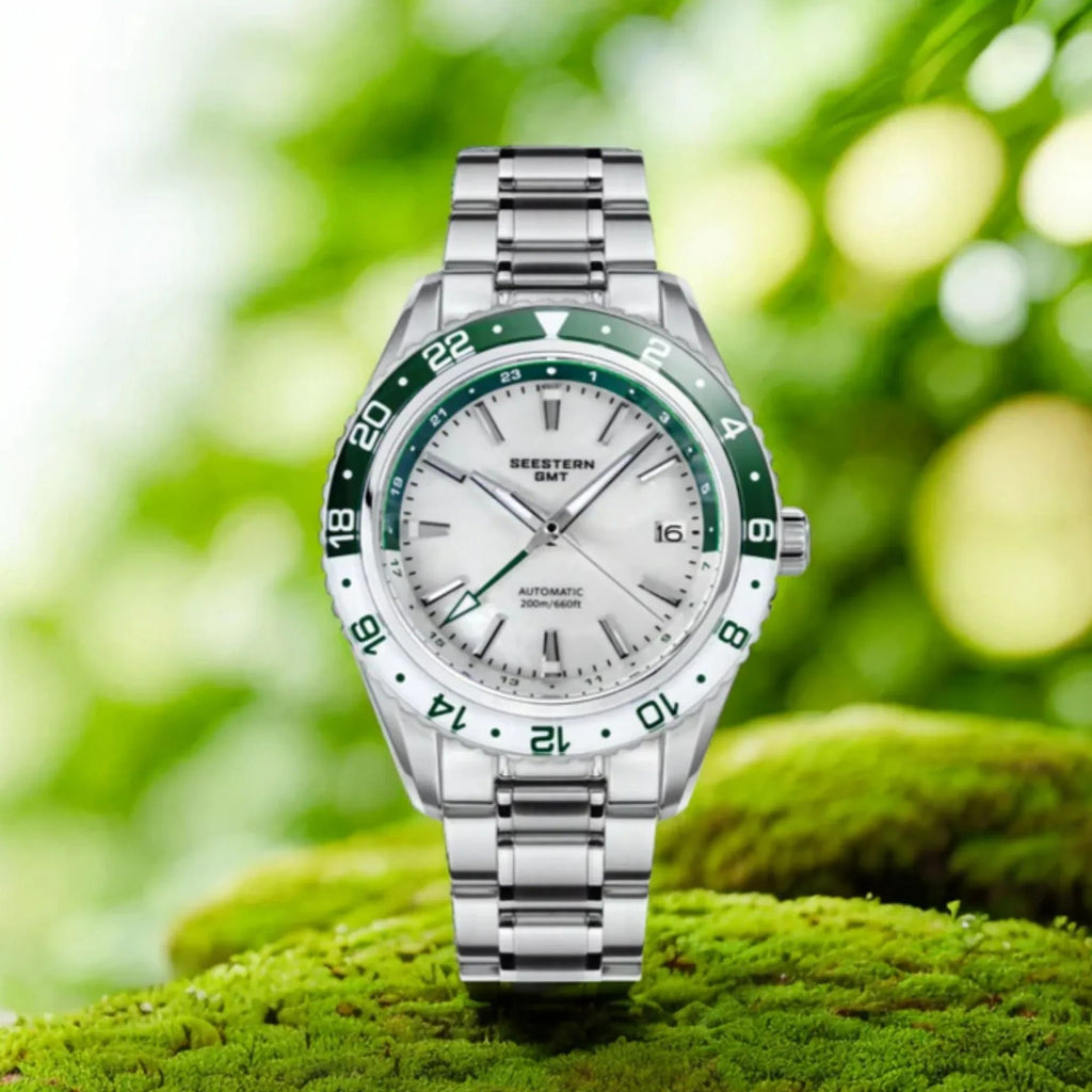 Seestern S456 GMT Automatic White Pearl Dial Automatic - DREAM WATCHES