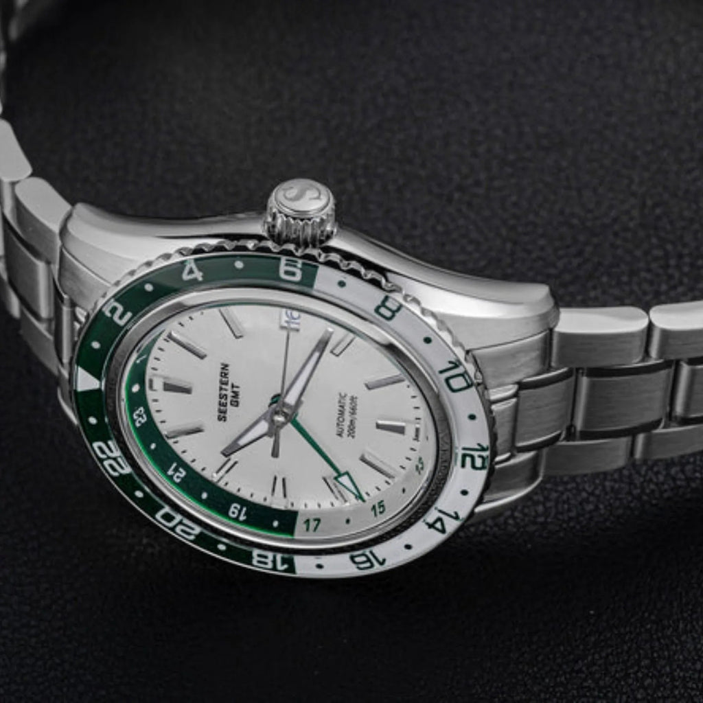 Seestern S456 GMT Automatic White Pearl Dial Automatic - DREAM WATCHES