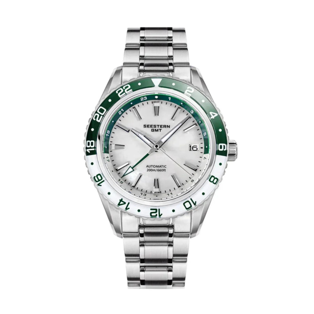 Seestern S456 GMT Automatic White Pearl Dial Automatic - DREAM WATCHES