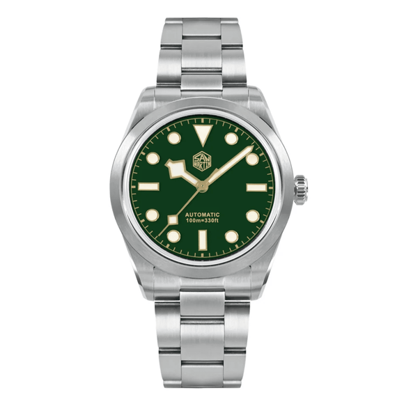 San Martin 38mm Enamel Dial Explore Watch SN0107-G6 - GREEN san martin watches india online