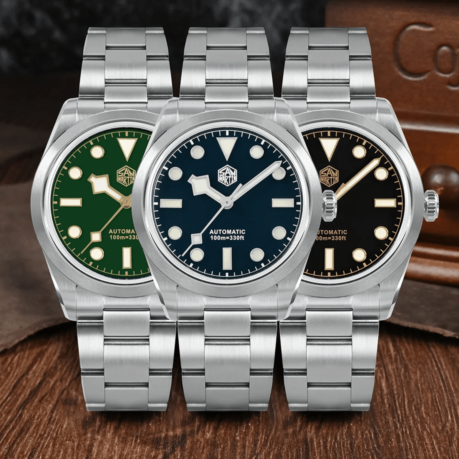 San Martin 38mm Enamel Dial Explore Watch SN0107-G6 - BLUE san martin watches india online