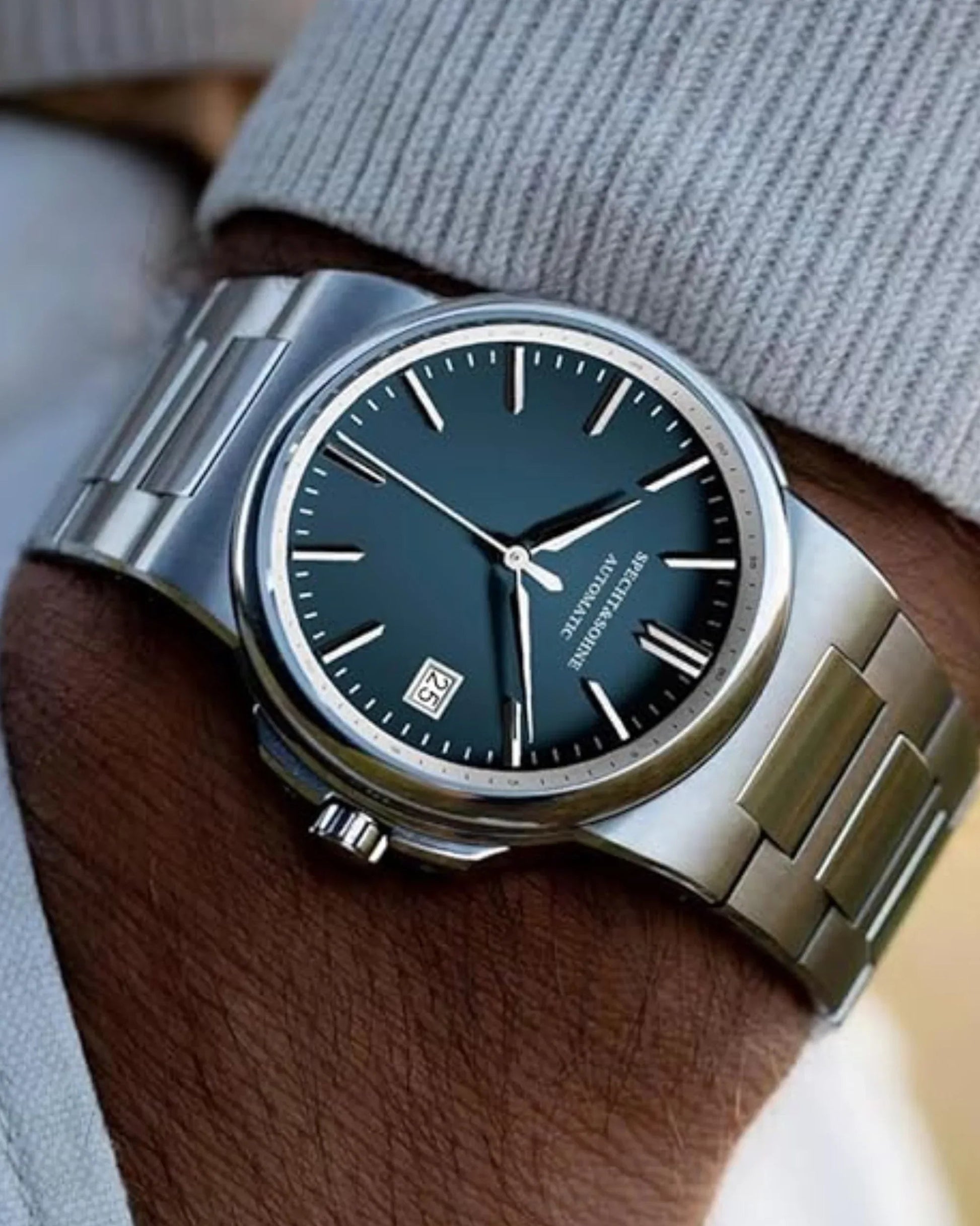 Specht & Sohne 38MM Automatic Stainless Steel Watch with Seiko NH35 movement - Blue - DREAM WATCHES