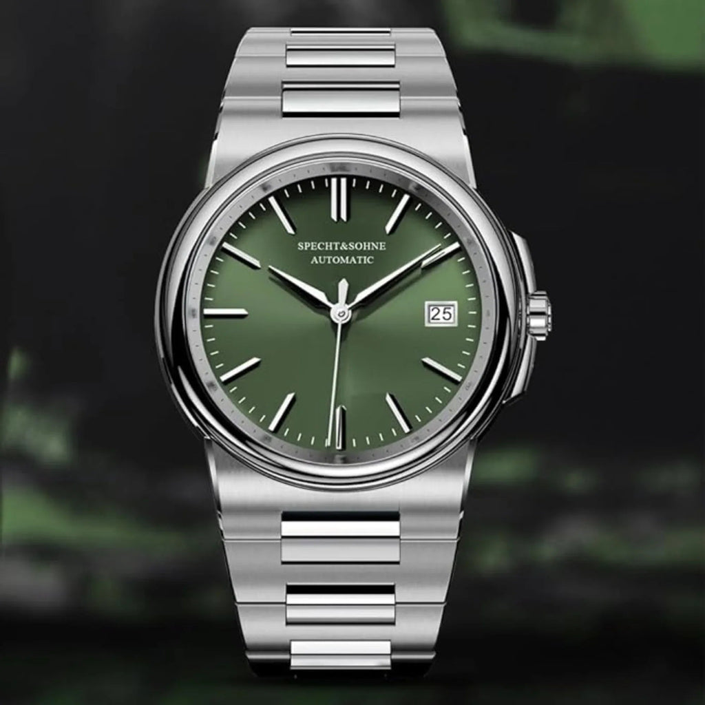 Specht & Sohne 38MM Automatic Stainless Steel Watch with Seiko NH35 movement - Green - DREAM WATCHES