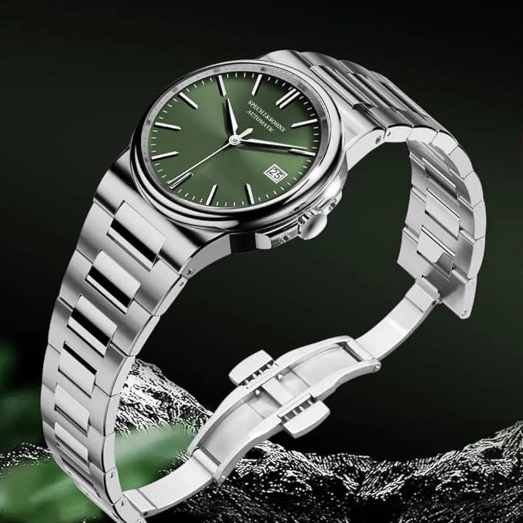 Specht & Sohne 38MM Automatic Stainless Steel Watch with Seiko NH35 movement - Green - DREAM WATCHES