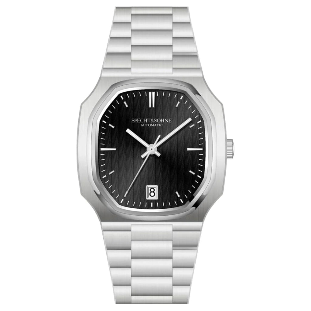 SPECHT & SOHNE 38MM Elegant Automatic Stainless Steel Sapphire Crystal - Black Dial - DREAM WATCHES