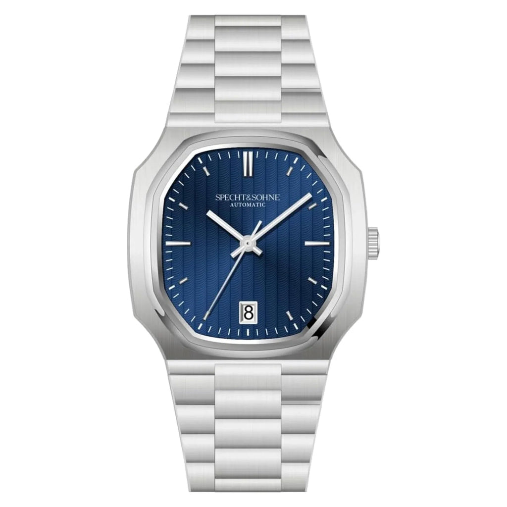 SPECHT & SOHNE 38MM Elegant Automatic Stainless Steel Sapphire Crystal - Blue Dial - DREAM WATCHES